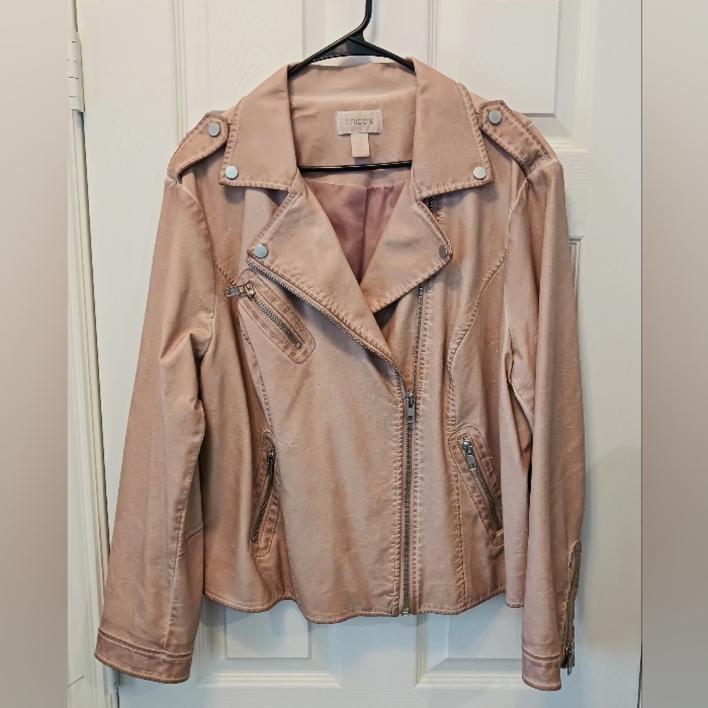 Linden Light Pink Leather Jacket